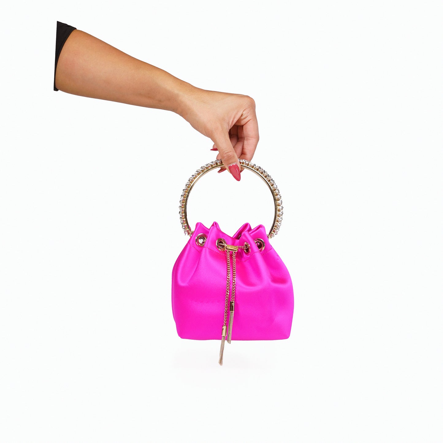 JIMMY CHOO BON BON BAG PINK SATIN