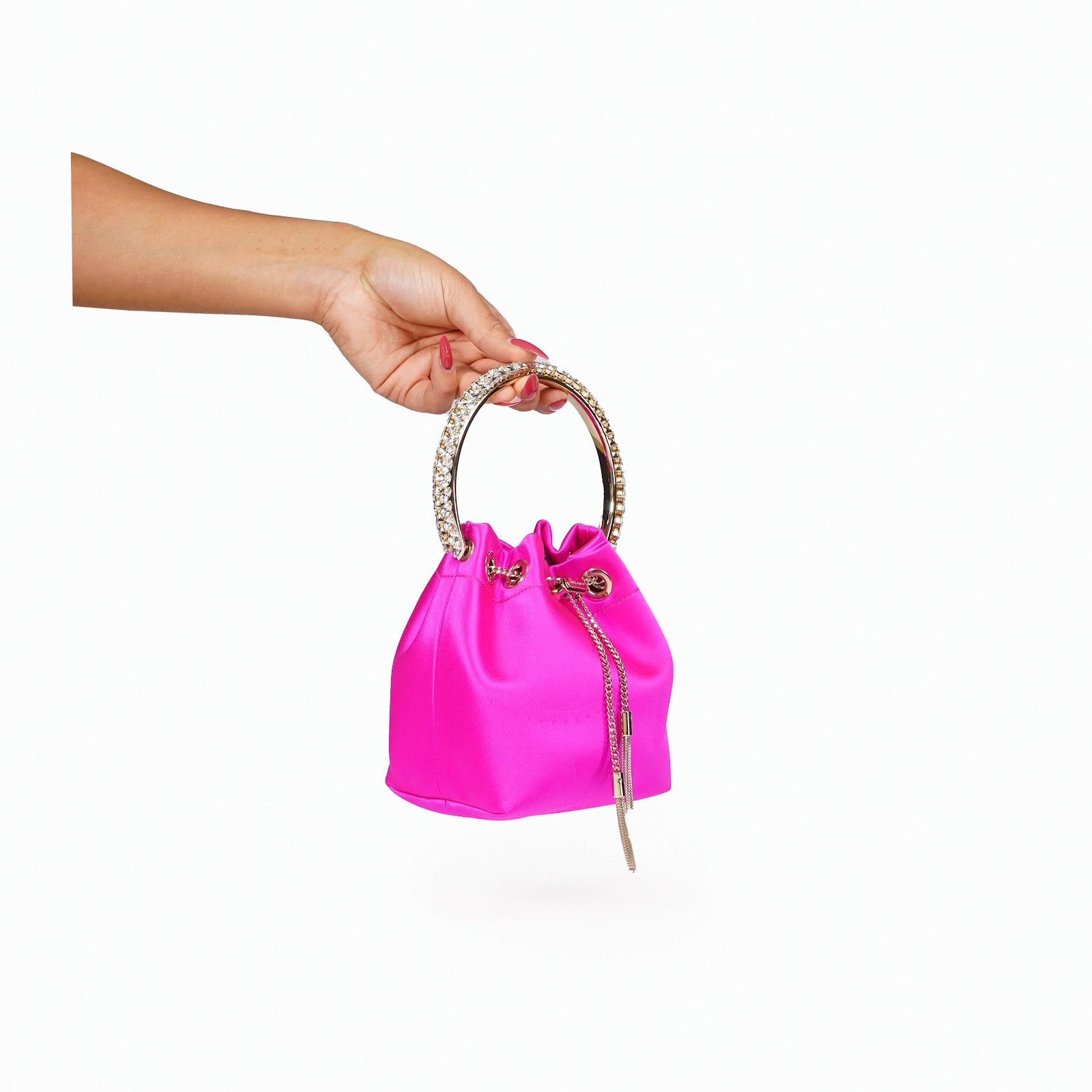 JIMMY CHOO BON BON BAG PINK SATIN