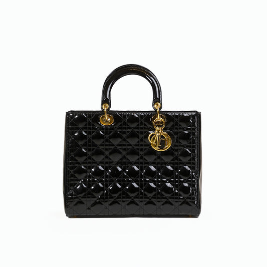 CHRISTIAN DIOR LADY DIOR MEDIUM - BLACK