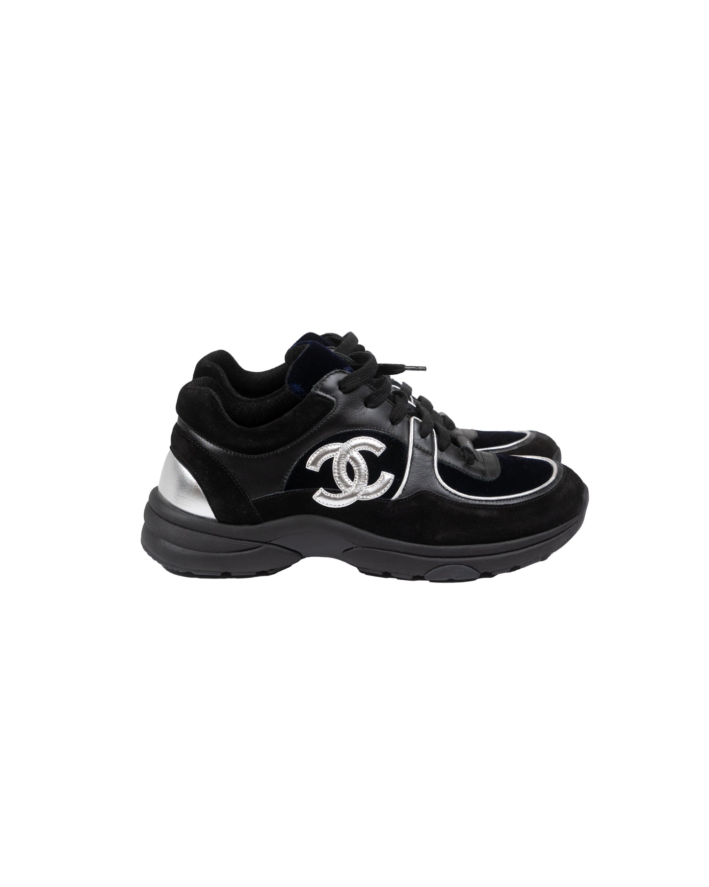 CHANEL TRAINERS BLACK/SILVER